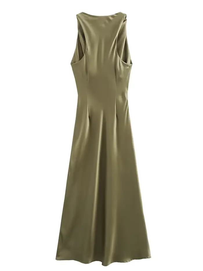 Robe Longue en Satin pour Femme