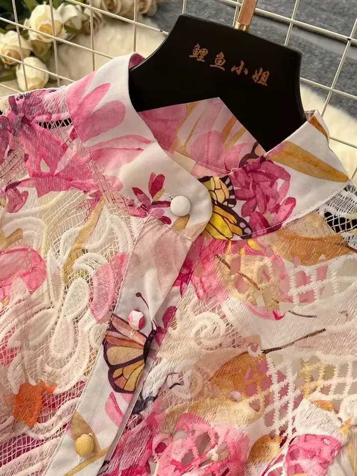 Robe longue imprimée de fleurs pour vacances