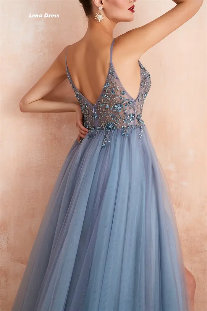 Lena-Robe de soirée en dentelle perlée pour femme