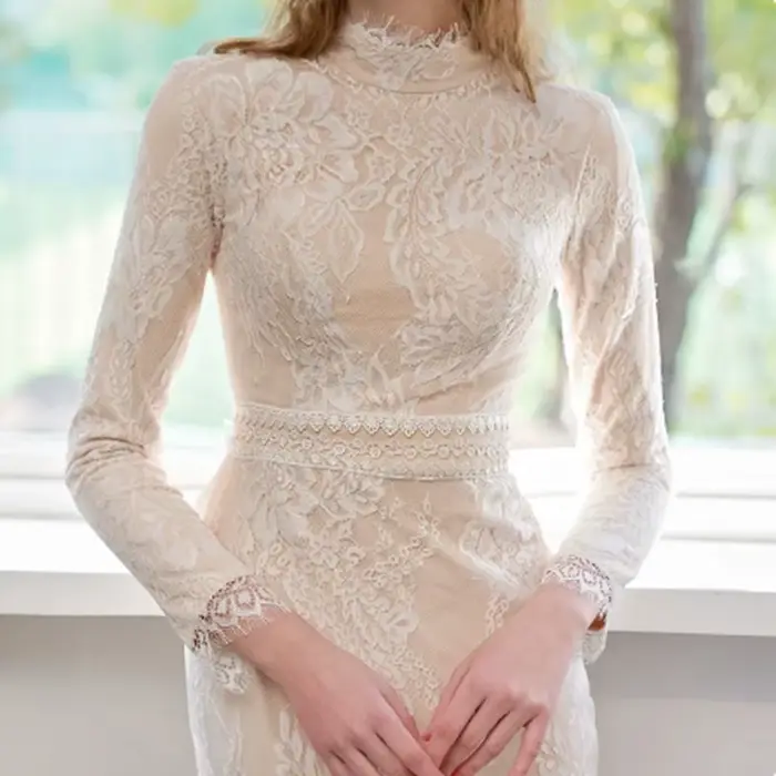 Robes de mariée sirène vintage à col haut 2026