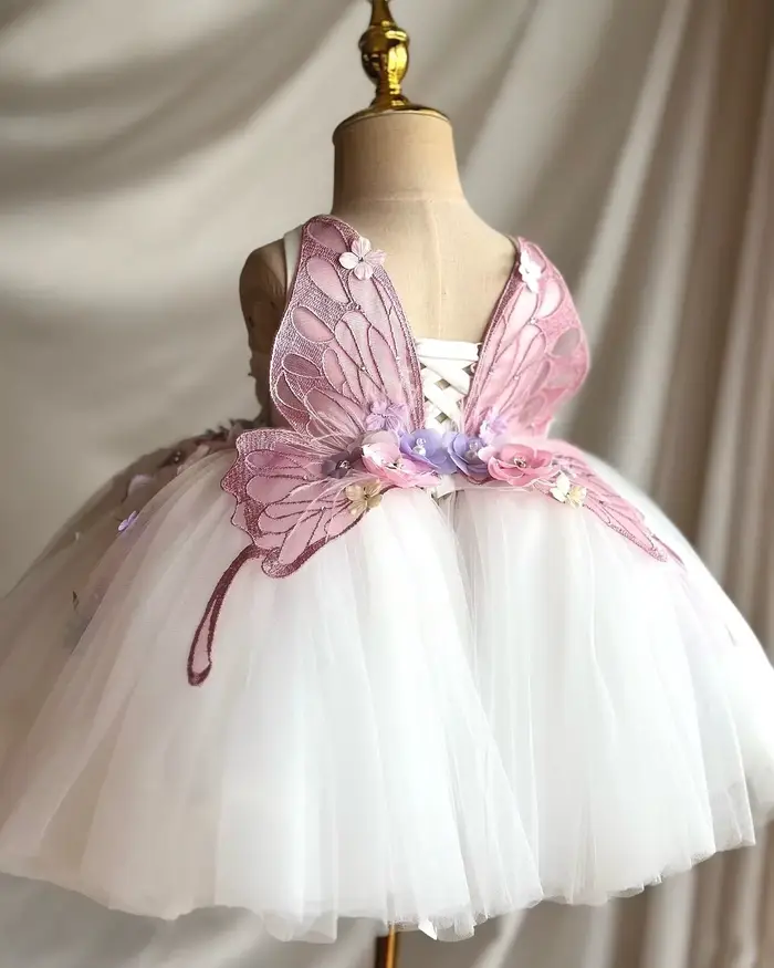 Robes de Fille d'Honneur Blanches Personnalisées à Motifs Floraux pour Enfants – Robes de Mariage Bl