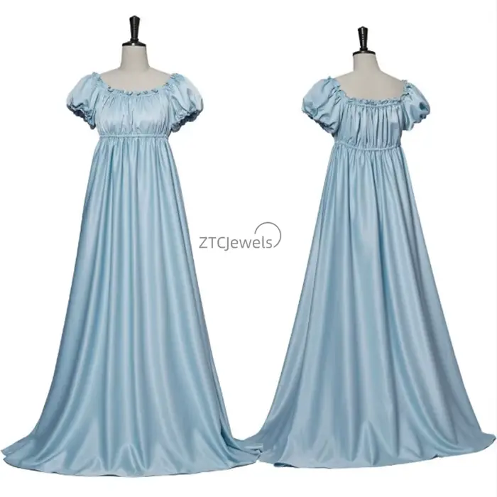 Robe Médiévale Victorienne à Manches Courtes pour Femme