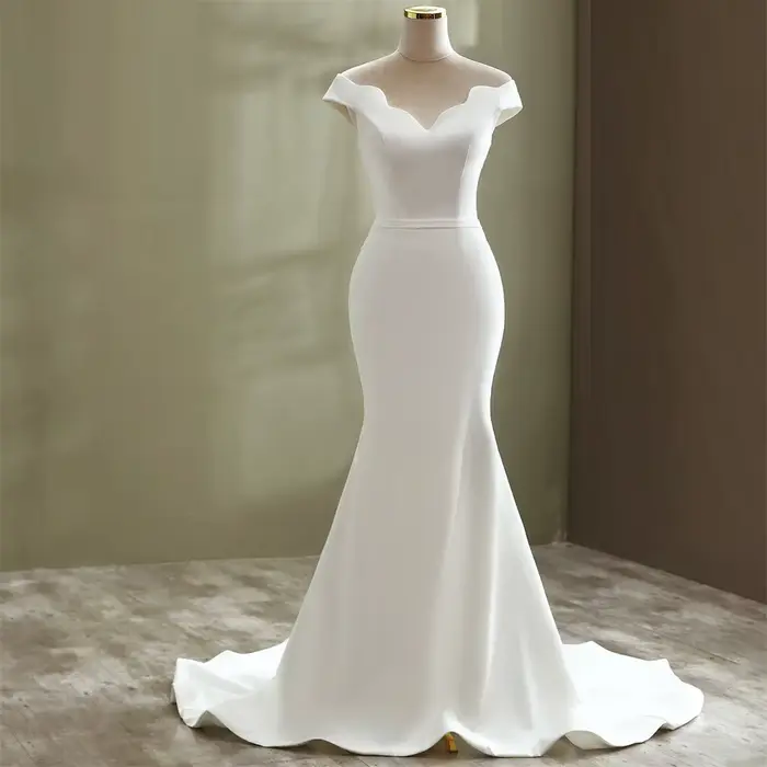 Robes de mariée sirène blanches personnalisées