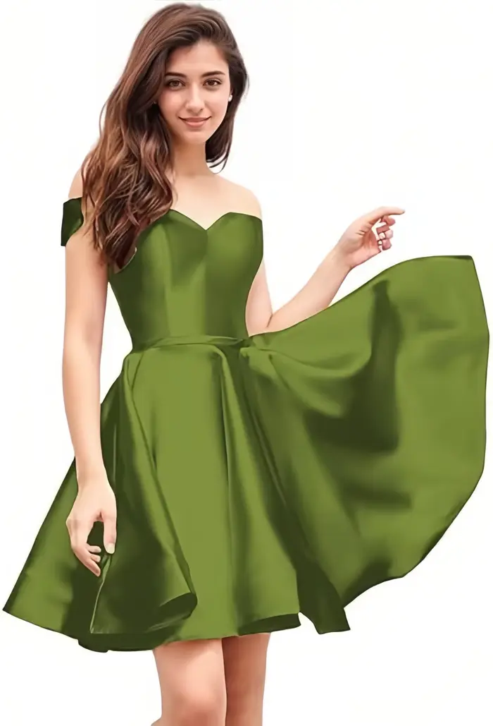 Robe de Rhcourte en satin longueur genou avec poches pour adolescents