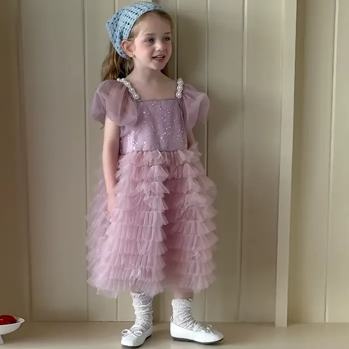HoneyCherry Nouvelle robe d'été de style gâteau pour fille. Robe de princesse et convient également 