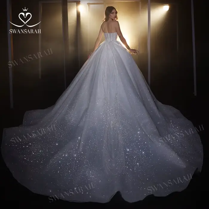 Robe de mariée de luxe perlée