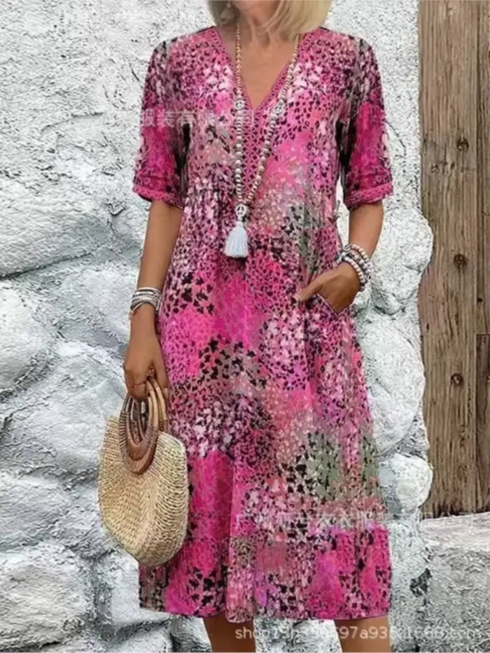 Robe mi-longue Vintage pour femmes