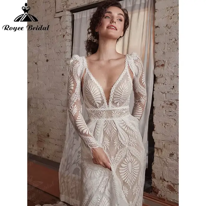 Robe de mariée bohème sexy avec poignées