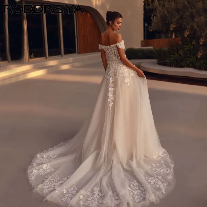 Robe Mariée A-Line Tulle Doux RODDRSYA Personnalisable