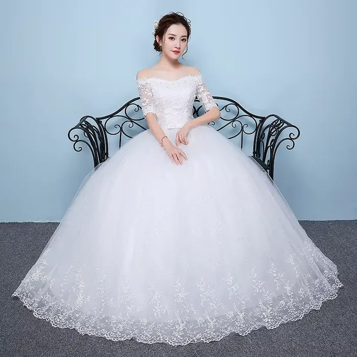 Robe de Mariée en Dentelle Brodée