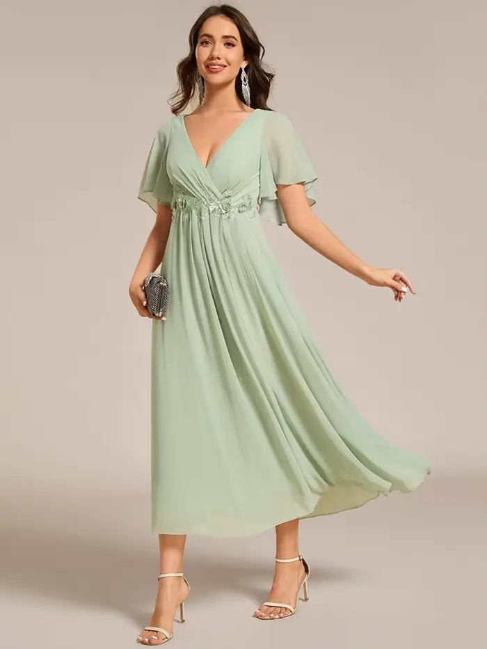 Robes de soirée élégantes à manches courtes