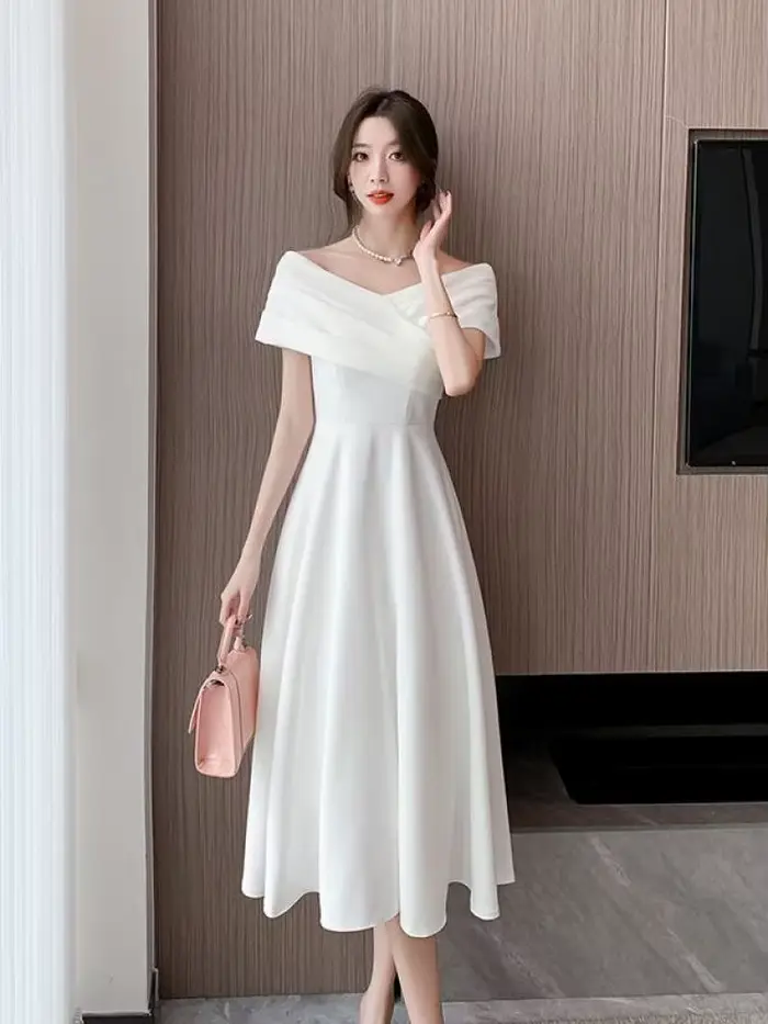 Robe de Soirée Mi-Longue Élégante pour Femme