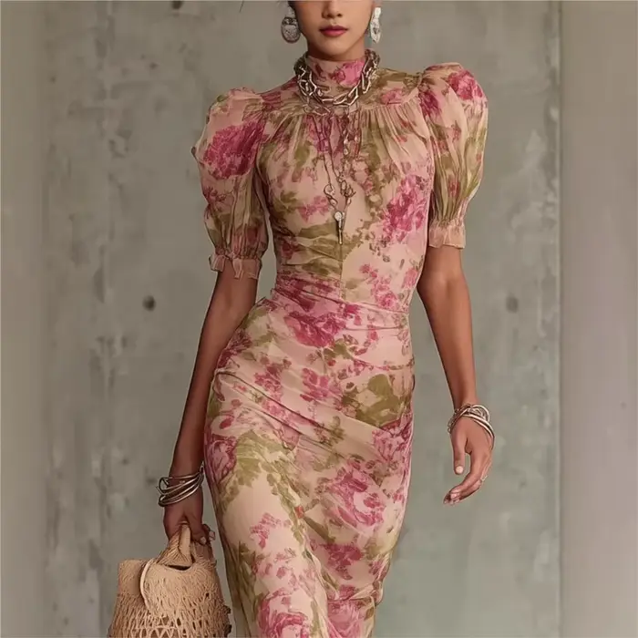 Robe midi moulante sexy pour femme