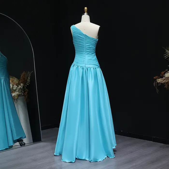 Robe de soirée Sharon Said Aqua bleue sans manches train de balayage pour femmes occasions spéciales soirée officielle mariage