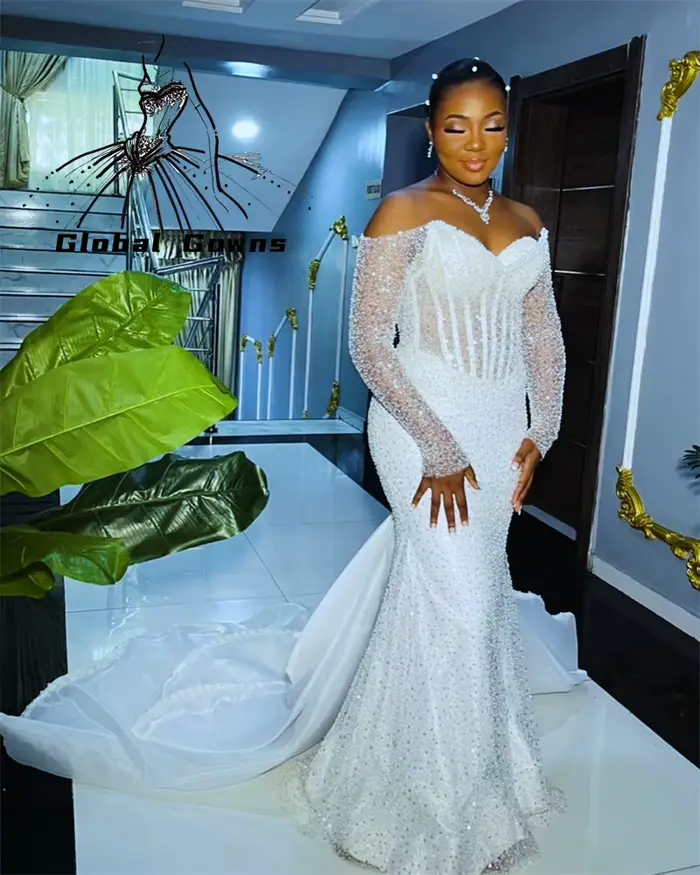Robe de Mariée Élégante à Paillettes Blanches