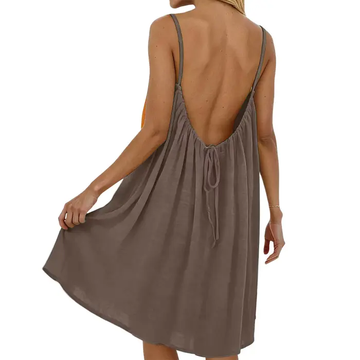 Robe de plage courte dos nu pour femme