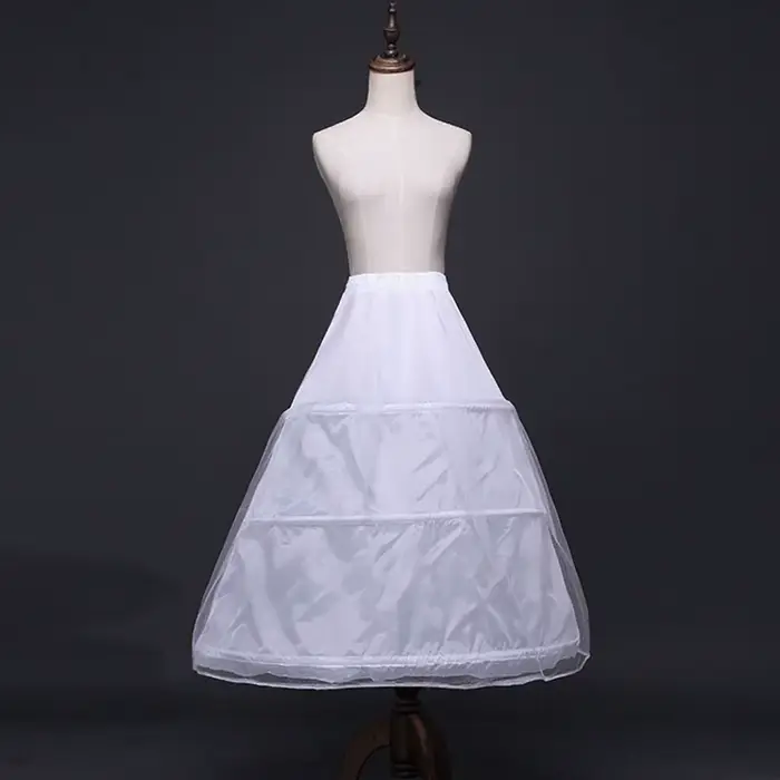 Jupon blanc à 3 cerceaux, jupe longue Crinoline, sous-jupe, robe de bal, accessoires pour robe à fleurs, nouvelle collection