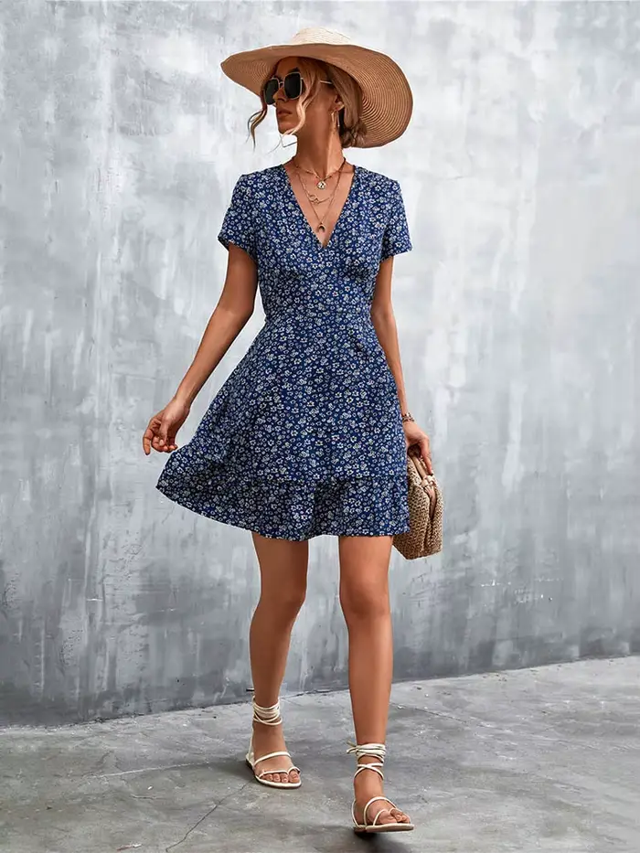 Robe d'été courte style Boho pour femmes