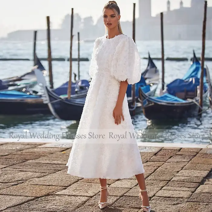 Robe de Mariée Civile Élégante en Mousseline de Soie Blanche