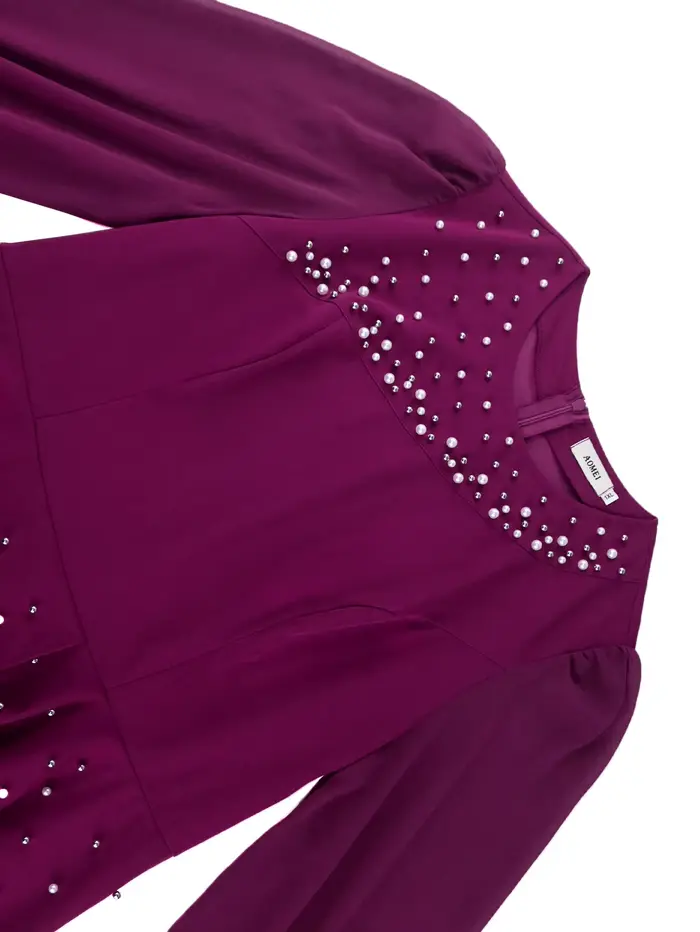 Robe de bal en mousseline de soie élégante perlée pour femmes pour soirées et occasions spéciales