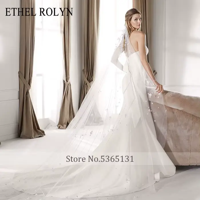 ETHEL ROLYN Sexy Sweetheart Mermaid Wedding Dresses Romantic Backless Bow Soft Satin Vintage