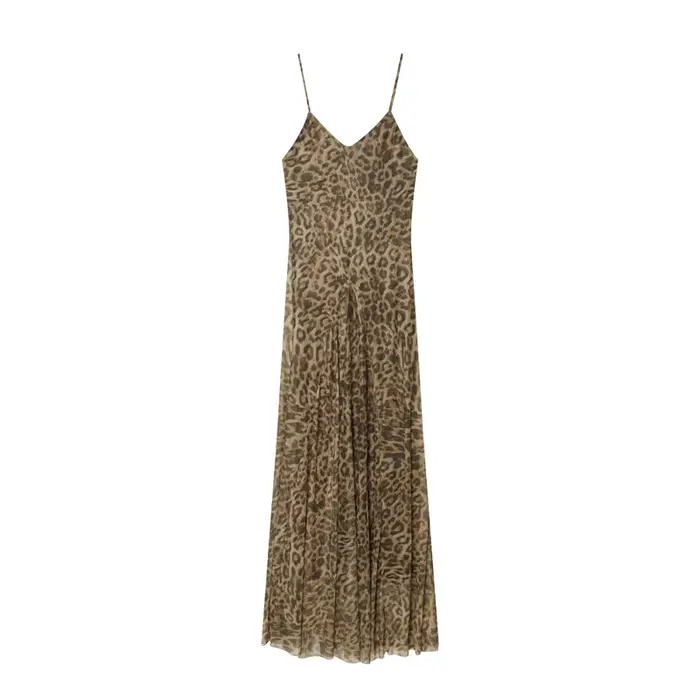 MUJER – robe longue imprimée léopard pour femme, robe Vintage en maille, robe d'été sexy sans dos, r