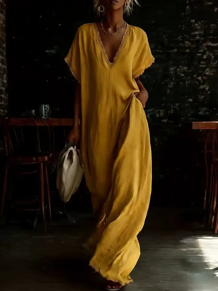 Robe en dentelle ample avec col en V pour femmes, couleur blanche, noire, rouge bordeaux, bleu ciel, jaune, pour l'été, la plage, les fêtes, junior
