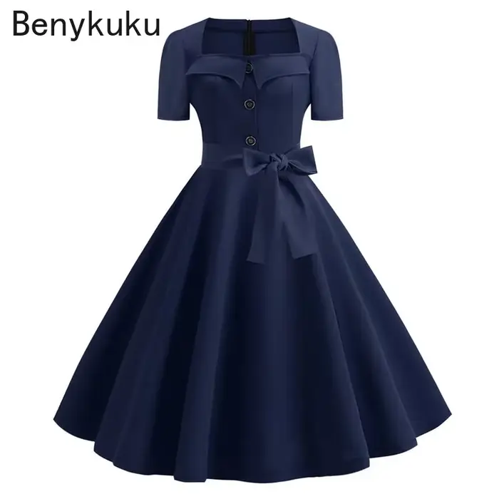 Robe de soirée vintage à pois pour femmes