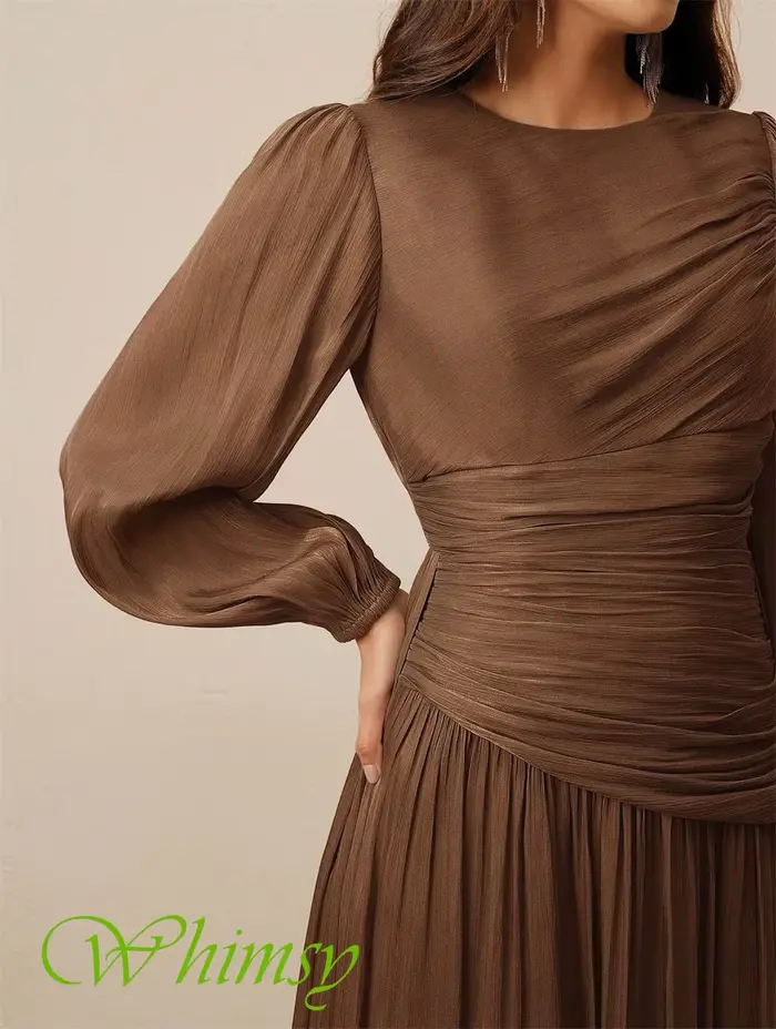 Robe de soirée en mousseline de soie, personnalisée, exquise, délicate, col rond, robes de bal forme