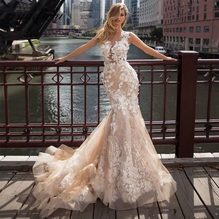 Robe de mariée bohème 2026 à épaules dénudées pour femme