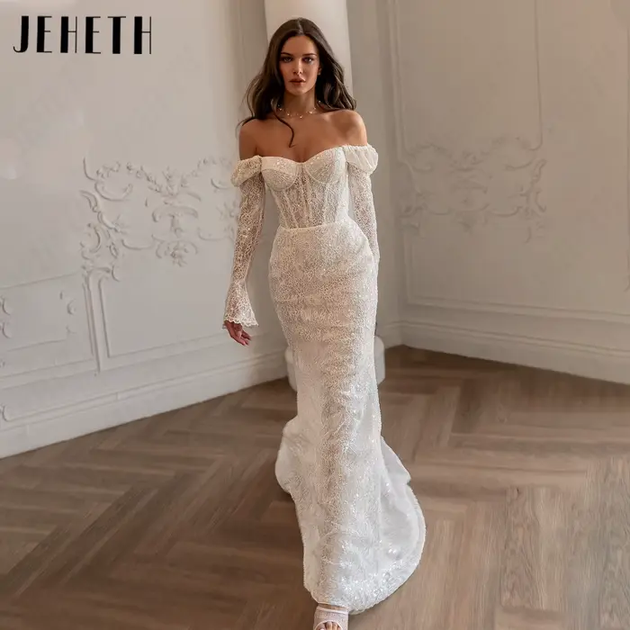 Robe de mariée EHETH en dentelle à sequins