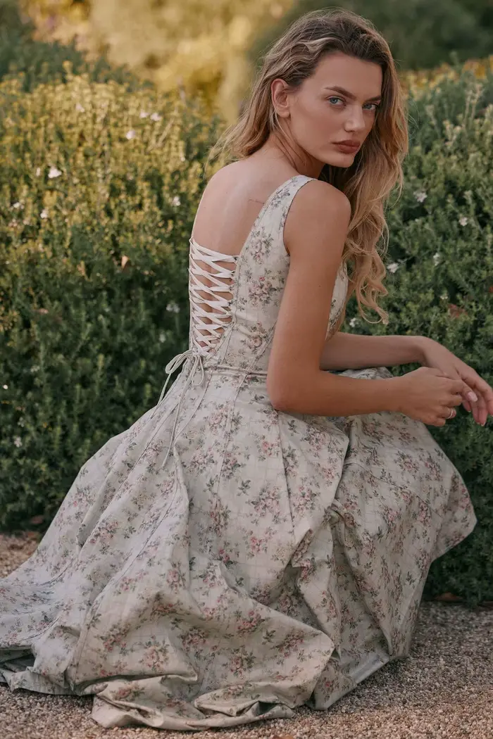Suninheart été élégant robe à lacets 2025 nouveautés imprimé fleuri