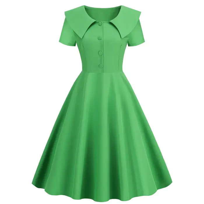Robe vintage des années 1950 pour femmes, élégante et décontractée, polyester haute élasticité, sans manches, adaptée pour les soirées, cérémonies et journées quotidiennes