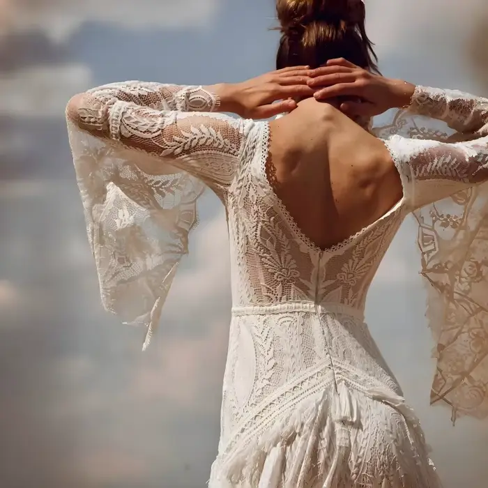 Robes de mariée vintage Bohème pour femmes