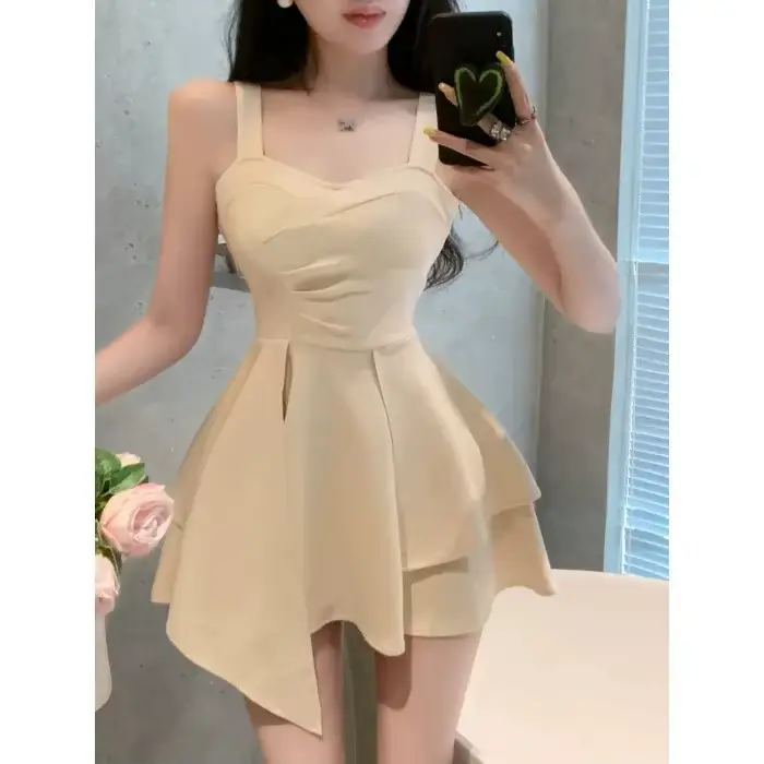 Robe courte taille haute à effet amincissant, style élégant et tendance pour femmes, nouvelle arrivé