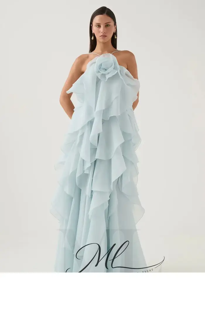 Robe de soirée vintage ML à volants superposés