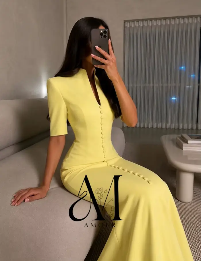 Robe de soirée personnalisée Amour jaune citron