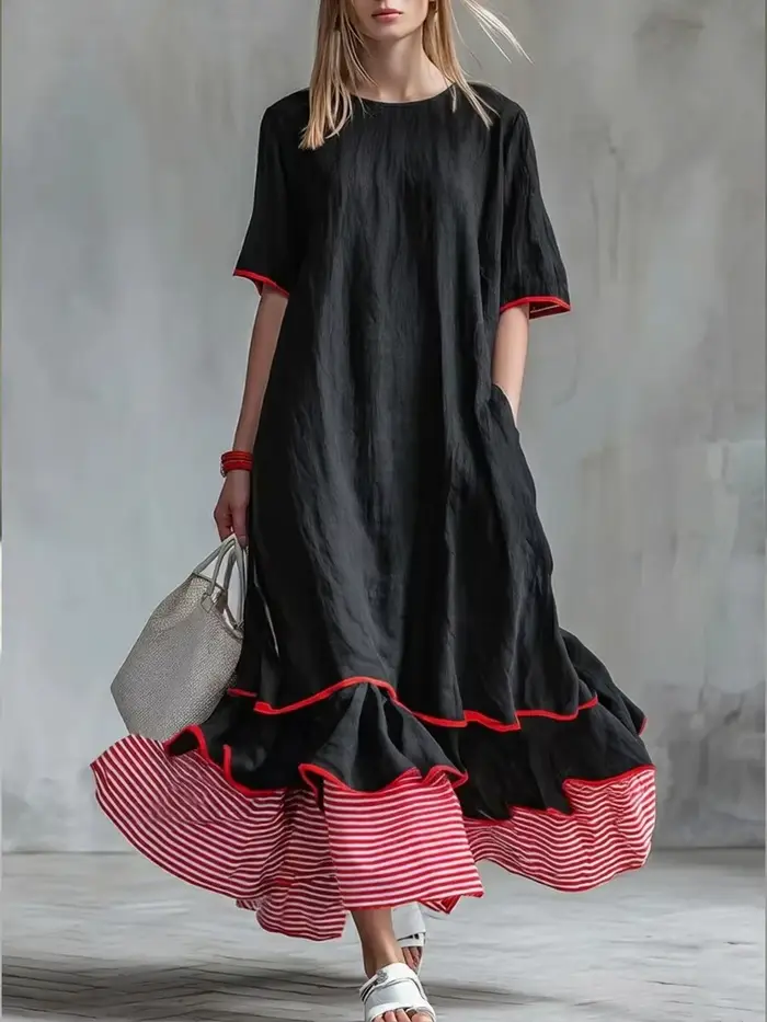 ZANZEA Robe longue d'été en lin pour femme