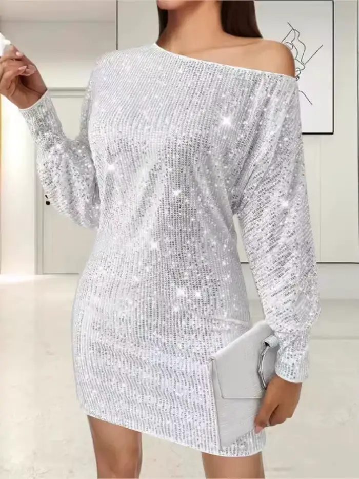 Robe mini femme MsChuh en polyester avec paillettes pour occasions spéciales et soirées élégantes