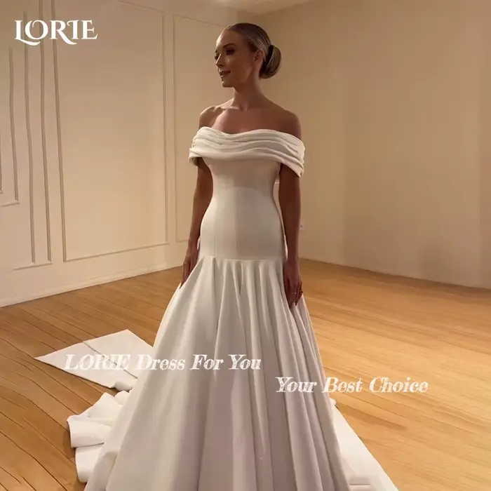 LORIE Boho robe de mariée Sexy épaules dénudées dos nu nœud ivoire blanc longue