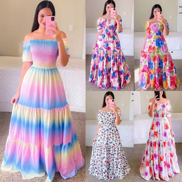 Robe Longue à Fleurs pour Femme