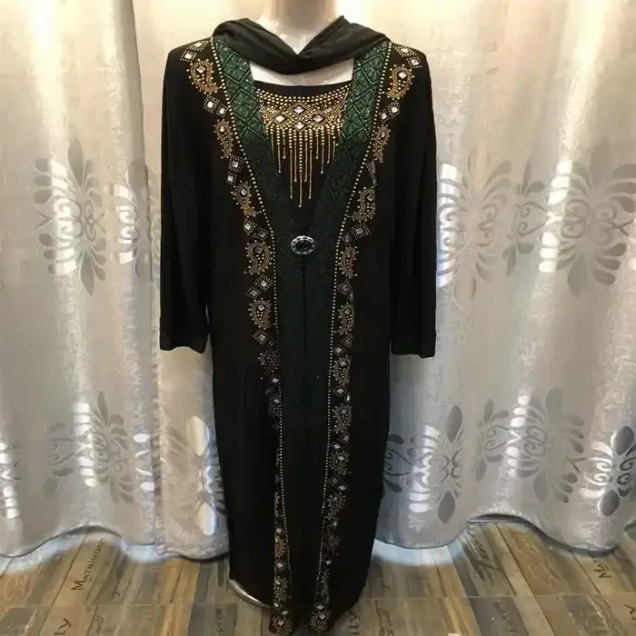 Abaya islamique caftan batik avec diamants pour femmes occassions spéciales Ramadan Aïd élégante robuste