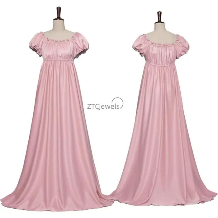 Robe Médiévale Victorienne à Manches Courtes pour Femme
