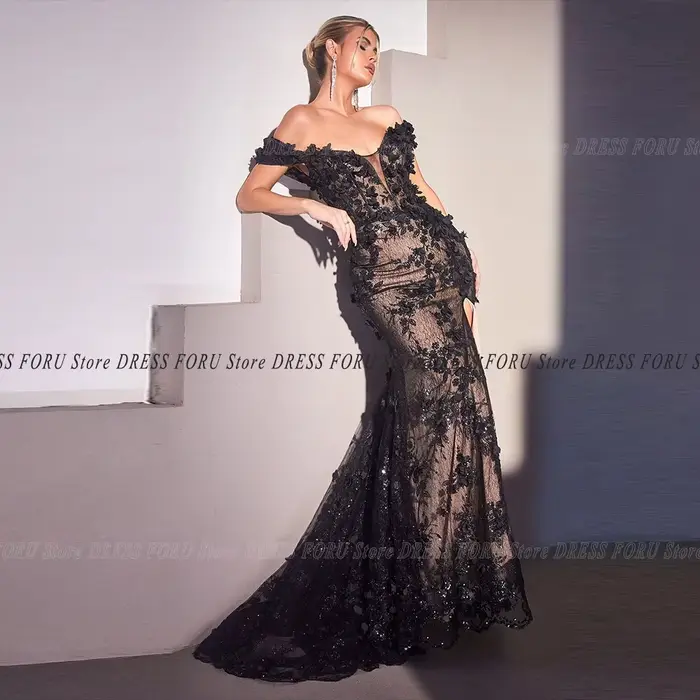 Robe de soirée élégante en dentelle personnalisable pour femmes, occassions spéciales, mariage, gala, sans manches, sirène, traîne de balayage