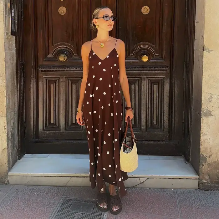Robe longue fluide sans dos