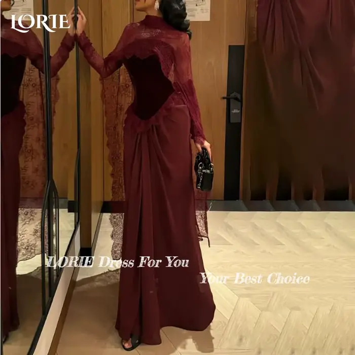 Robe de soirée LORIE en polyester avec décolleté en V et silhouette sirène pour femmes, élégante et personnalisable pour toutes occasions spéciales
