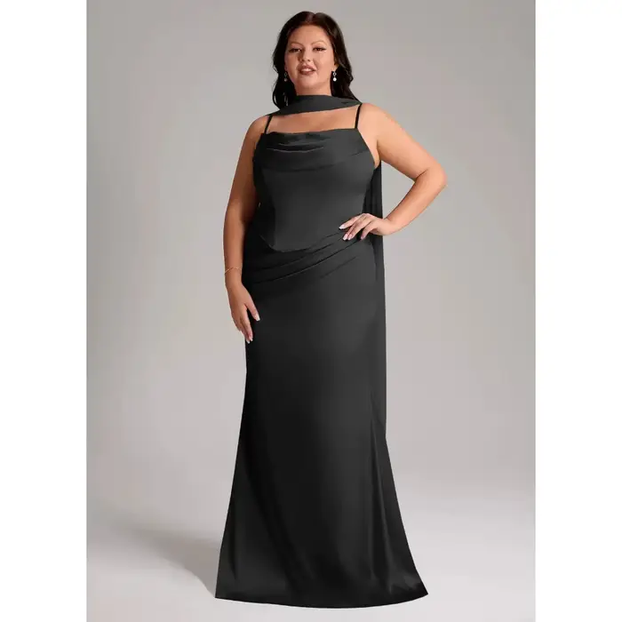Robes de soirée personnalisées pour mère de la mariée 2026 avec écharpe