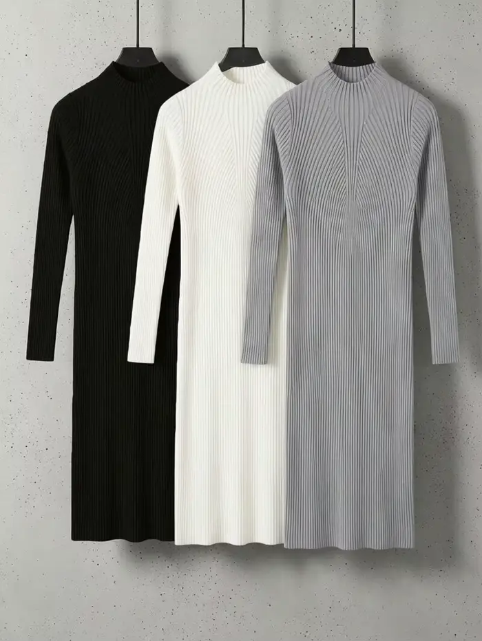 Robe hiver chaude et élégante en viscose et fibres synthétiques pour femmes, occassions spéciales et quotidienne