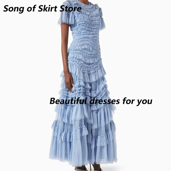 Robe de soirée bleue personnalisée