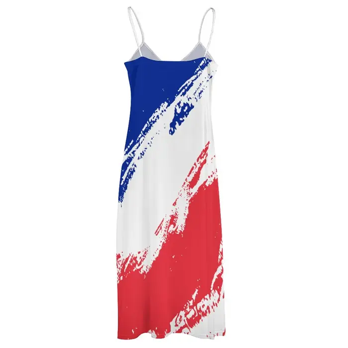 Robe Longue Imprimée à Col en V pour Femme